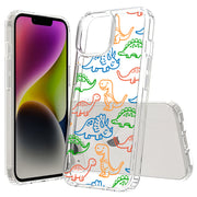 Dinosaur Cute 3 Print Slim Cover For Apple iPhone  (16,15,14,13,12, SE, Pro, Max, Plus), Print in USA