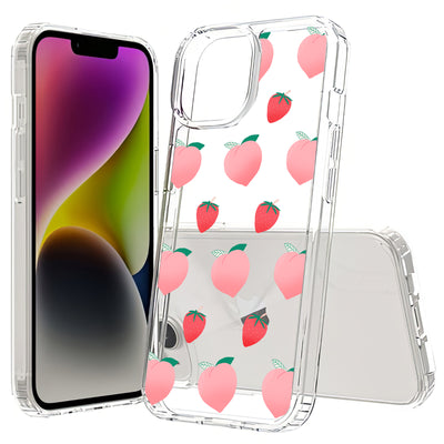 Pink Fruit Print Slim Cover For Apple iPhone  (16,15,14,13,12, SE, Pro, Max, Plus), Print in USA