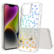 Gradient Hearts Print Slim Cover For Apple iPhone  (16,15,14,13,12, SE, Pro, Max, Plus), Print in USA