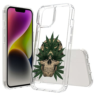 Marijuana Skull Print Slim Cover For Apple iPhone  (16,15,14,13,12, SE, Pro, Max, Plus), Print in USA