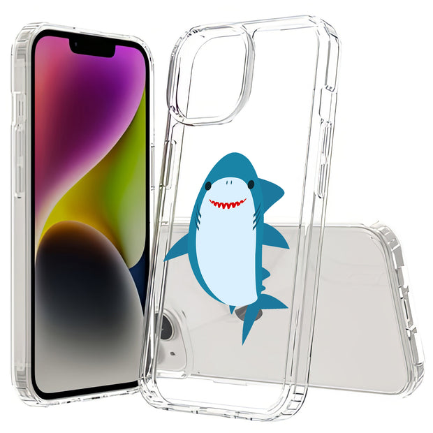 Cute Baby Shark Print Slim Cover For Apple iPhone  (16,15,14,13,12, SE, Pro, Max, Plus), Print in USA