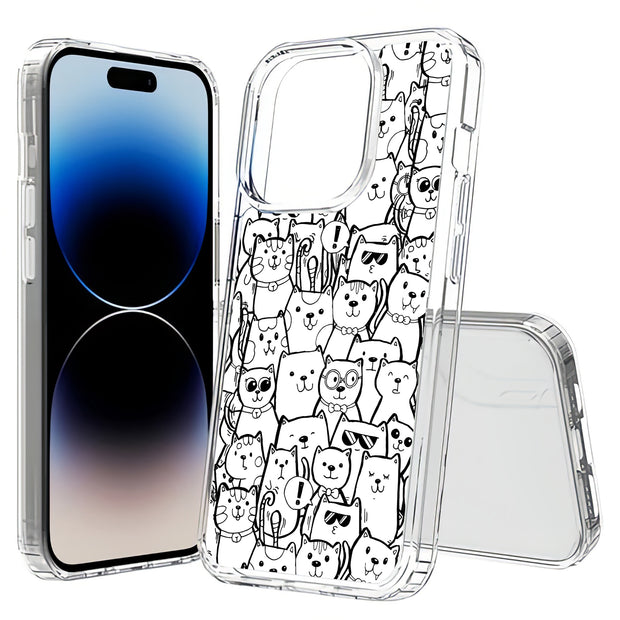 Comic Cat Print Slim Cover For Apple iPhone  (16,15,14,13,12, SE, Pro, Max, Plus), Print in USA