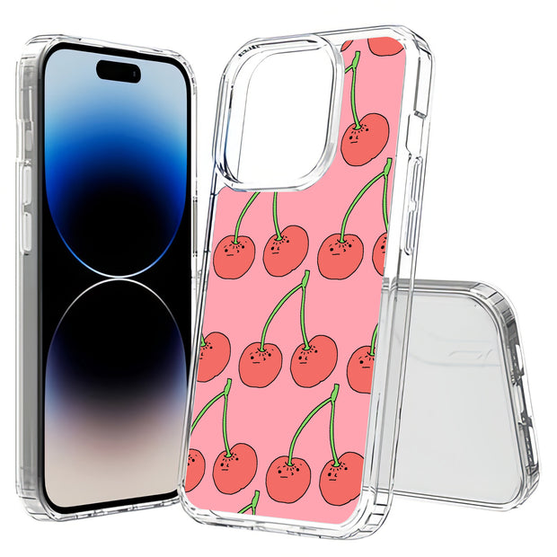 Cherry Print Slim Cover For Apple iPhone  (16,15,14,13,12, SE, Pro, Max, Plus), Print in USA