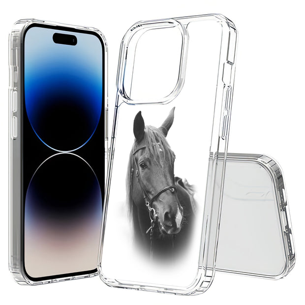 Animal Horse Print Slim Cover For Apple iPhone  (16,15,14,13,12, SE, Pro, Max, Plus), Print in USA