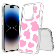 Cow Shape Pink Print Slim Cover For Apple iPhone  (16,15,14,13,12, SE, Pro, Max, Plus), Print in USA