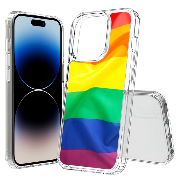 Rainbow LGBTQ Print Slim Cover For Apple iPhone  (16,15,14,13,12, SE, Pro, Max, Plus), Print in USA