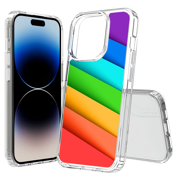 Rainbow Pride Print Slim Cover For Apple iPhone  (16,15,14,13,12, SE, Pro, Max, Plus), Print in USA