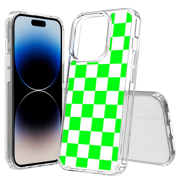 Bright Checker Print Slim Cover For Apple iPhone  (16,15,14,13,12, SE, Pro, Max, Plus), Print in USA