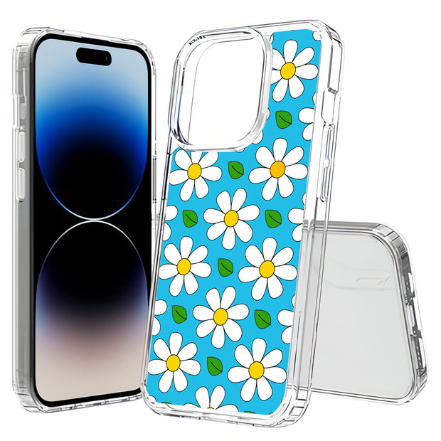 Daisy Pattern Print Slim Cover For Apple iPhone  (16,15,14,13,12, SE, Pro, Max, Plus), Print in USA