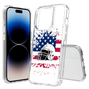 USA Flag Helmet Print Slim Cover For Apple iPhone  (16,15,14,13,12, SE, Pro, Max, Plus), Print in USA