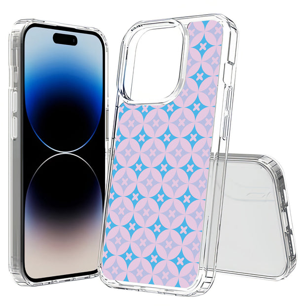 Blue X Circle Print Slim Cover For Apple iPhone  (16,15,14,13,12, SE, Pro, Max, Plus), Print in USA