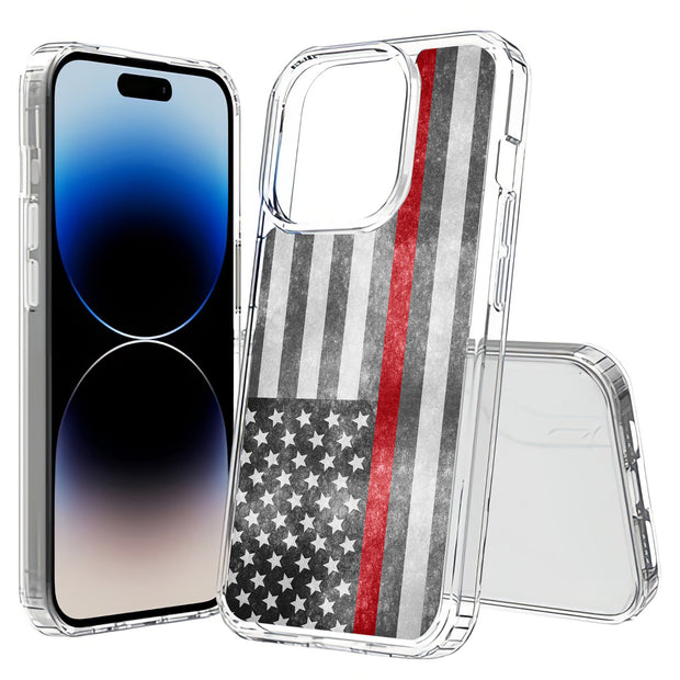 Thin Red Line Print Slim Cover For Apple iPhone  (16,15,14,13,12, SE, Pro, Max, Plus), Print in USA