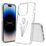 Line Art Tulip Print Slim Cover For Apple iPhone  (16,15,14,13,12, SE, Pro, Max, Plus), Print in USA