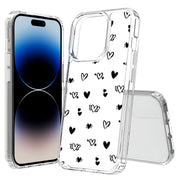 Flying Hearts Print Slim Cover For Apple iPhone  (16,15,14,13,12, SE, Pro, Max, Plus), Print in USA