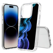 Blue Wavy 5 Print Slim Cover For Apple iPhone  (16,15,14,13,12, SE, Pro, Max, Plus), Print in USA