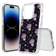 Skull Floral 1 Print Slim Cover For Apple iPhone  (16,15,14,13,12, SE, Pro, Max, Plus), Print in USA