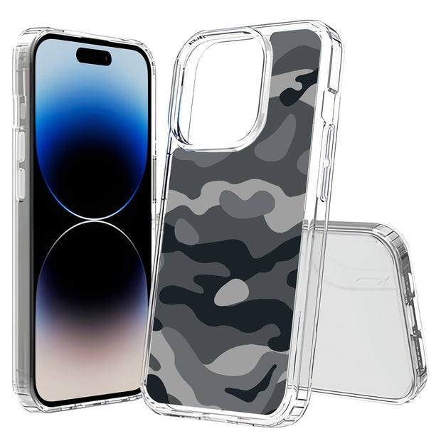 Winter Camo Print Slim Cover For Apple iPhone  (16,15,14,13,12, SE, Pro, Max, Plus), Print in USA