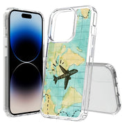 Travel World Print Slim Cover For Apple iPhone  (16,15,14,13,12, SE, Pro, Max, Plus), Print in USA