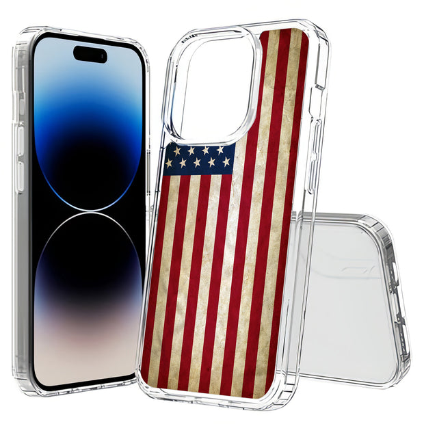 American Flag Print Slim Cover For Apple iPhone  (16,15,14,13,12, SE, Pro, Max, Plus), Print in USA