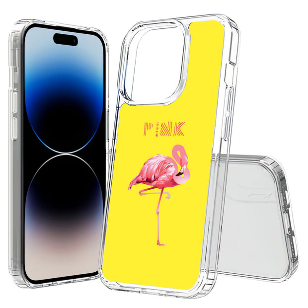 Flamingo Stand Print Slim Cover For Apple iPhone  (16,15,14,13,12, SE, Pro, Max, Plus), Print in USA