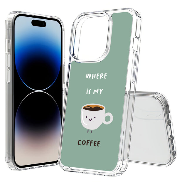 Where My Coffee Print Slim Cover For Apple iPhone  (16,15,14,13,12, SE, Pro, Max, Plus), Print in USA