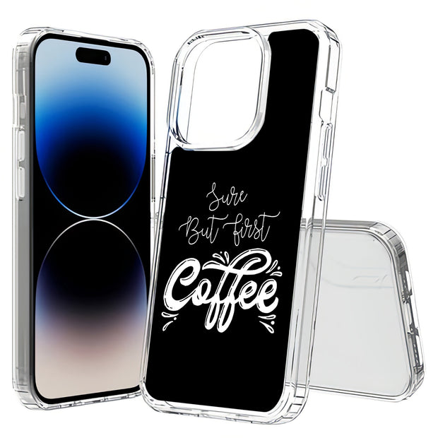 First Coffee Print Slim Cover For Apple iPhone  (16,15,14,13,12, SE, Pro, Max, Plus), Print in USA