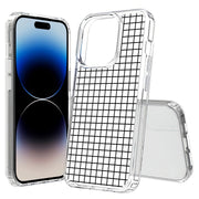 Blk White Grid Print Slim Cover For Apple iPhone  (16,15,14,13,12, SE, Pro, Max, Plus), Print in USA