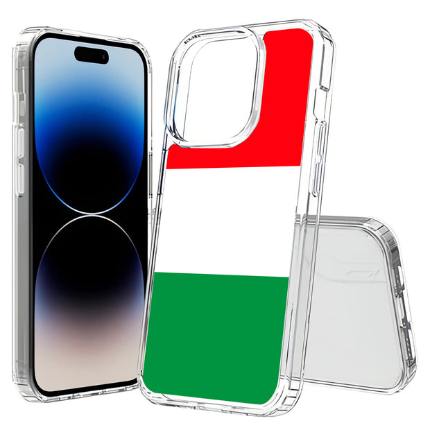 Flag Italy Print Slim Cover For Apple iPhone  (16,15,14,13,12, SE, Pro, Max, Plus), Print in USA