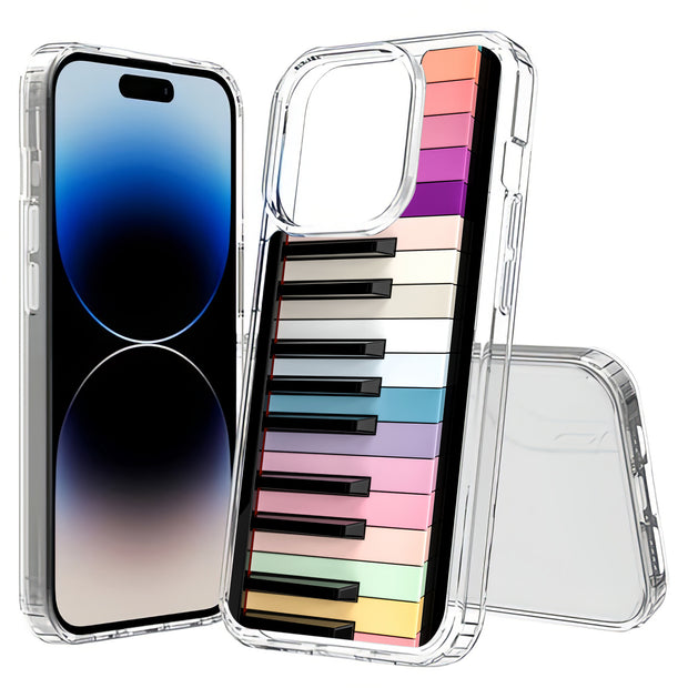 Rainbow Piano Print Slim Cover For Apple iPhone  (16,15,14,13,12, SE, Pro, Max, Plus), Print in USA