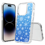 Blue Snowflakes Print Slim Cover For Apple iPhone  (16,15,14,13,12, SE, Pro, Max, Plus), Print in USA