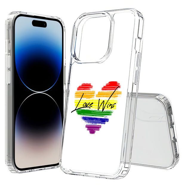 Rainbow Love 2 Print Slim Cover For Apple iPhone  (16,15,14,13,12, SE, Pro, Max, Plus), Print in USA