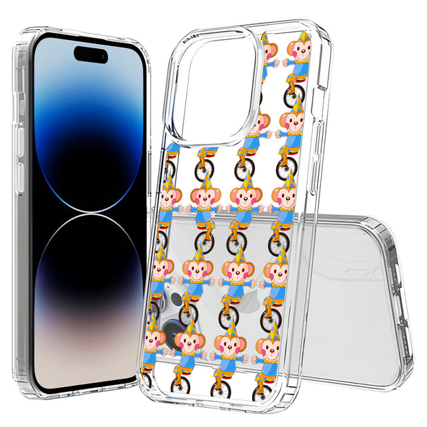 Circus Monkey Print Slim Cover For Apple iPhone  (16,15,14,13,12, SE, Pro, Max, Plus), Print in USA