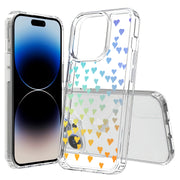 Gradient Hearts Print Slim Cover For Apple iPhone  (16,15,14,13,12, SE, Pro, Max, Plus), Print in USA