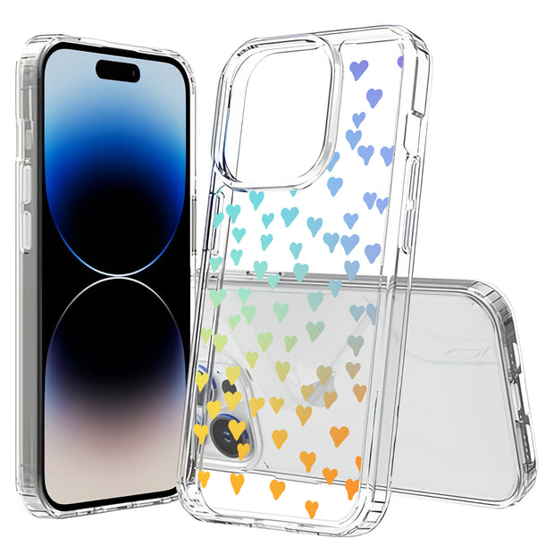 Gradient Hearts Print Slim Cover For Apple iPhone  (16,15,14,13,12, SE, Pro, Max, Plus), Print in USA