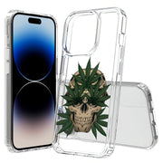 Marijuana Skull Print Slim Cover For Apple iPhone  (16,15,14,13,12, SE, Pro, Max, Plus), Print in USA