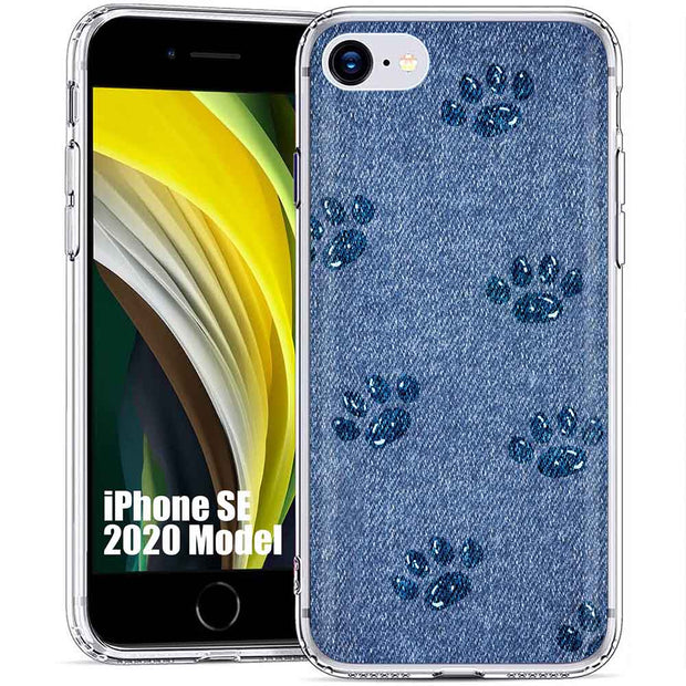 Paw Footprints Print Slim Cover For Apple iPhone  (16,15,14,13,12, SE, Pro, Max, Plus), Print in USA