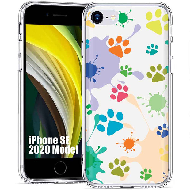 Paw Color  Print Slim Cover For Apple iPhone  (16,15,14,13,12, SE, Pro, Max, Plus), Print in USA