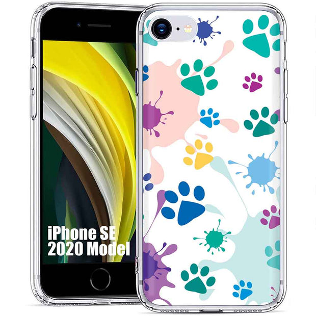 Paw Color 2 Print Slim Cover For Apple iPhone  (16,15,14,13,12, SE, Pro, Max, Plus), Print in USA