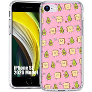 Pink Avocado Print Slim Cover For Apple iPhone  (16,15,14,13,12, SE, Pro, Max, Plus), Print in USA