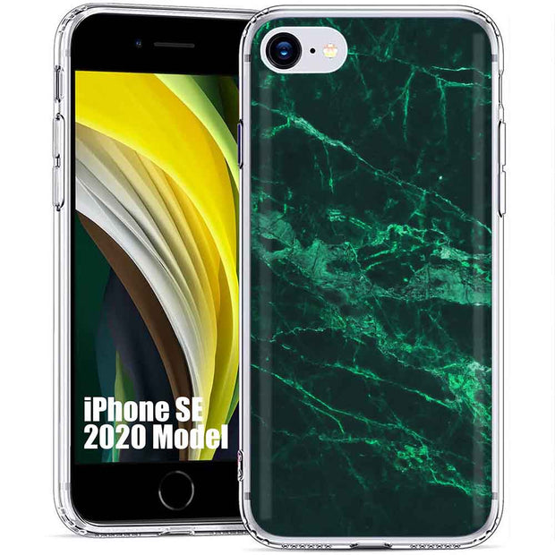 Green Marble Print Slim Cover For Apple iPhone  (16,15,14,13,12, SE, Pro, Max, Plus), Print in USA