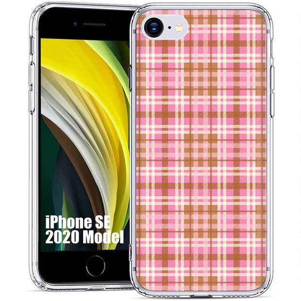 Plaid Grid Line Print Slim Cover For Apple iPhone  (16,15,14,13,12, SE, Pro, Max, Plus), Print in USA