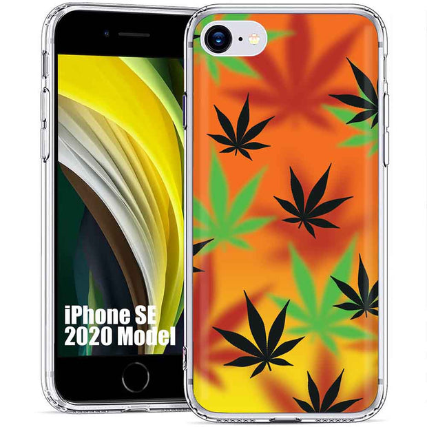 Color Marijuana Print Slim Cover For Apple iPhone  (16,15,14,13,12, SE, Pro, Max, Plus), Print in USA