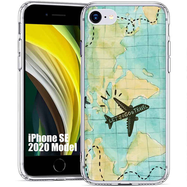 Travel World Print Slim Cover For Apple iPhone  (16,15,14,13,12, SE, Pro, Max, Plus), Print in USA