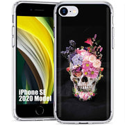 Flower Skull Print Slim Cover For Apple iPhone  (16,15,14,13,12, SE, Pro, Max, Plus), Print in USA