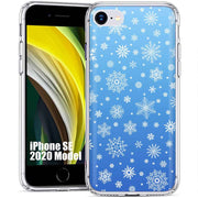 Blue Snowflakes Print Slim Cover For Apple iPhone  (16,15,14,13,12, SE, Pro, Max, Plus), Print in USA