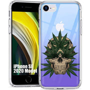 Marijuana Skull Print Slim Cover For Apple iPhone  (16,15,14,13,12, SE, Pro, Max, Plus), Print in USA