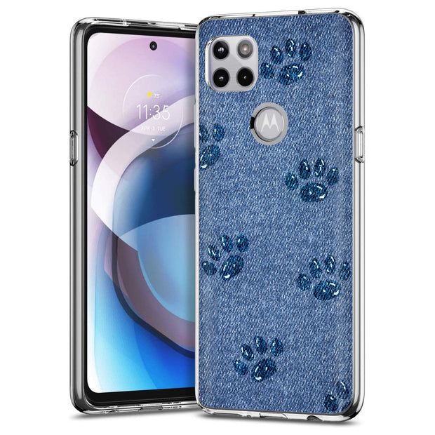 Paw Footprints Print Slim Cover For Motorola   (Edge,One 5G,Ace,UW,X40,30), Print in USA