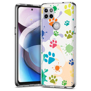 Paw Color  Print Slim Cover For Motorola   (Edge,One 5G,Ace,UW,X40,30), Print in USA