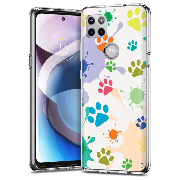 Paw Color  Print Slim Cover For Motorola   (Edge,One 5G,Ace,UW,X40,30), Print in USA