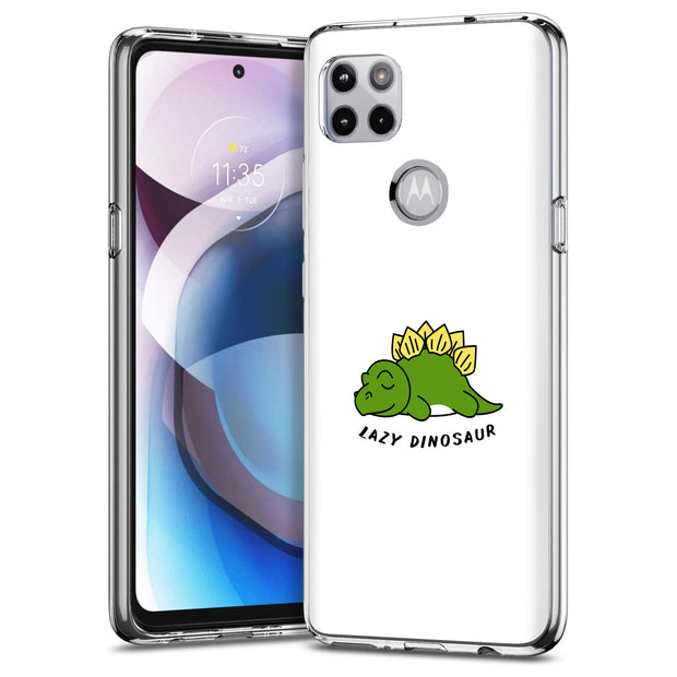 Lazy Dinosaur Print Slim Cover For Motorola   (Edge,One 5G,Ace,UW,X40,30), Print in USA